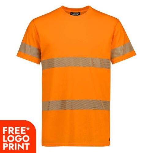Mens Hi Vis Segmented Tape Cotton Tee Shirt Thumbnail