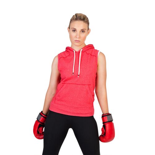 Womens Junior Heather Sleeveless Zip Hoodies - Greatness Range Thumbnail