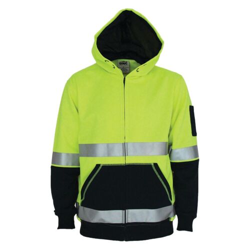Hi Vis Two Tone Full Zip Super Fleecy Hoodie with CSR R/Tape Thumbnail