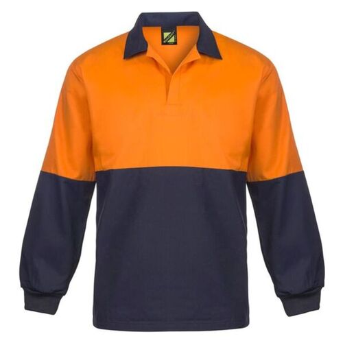 Unisex Food Industry Hi Vis Two Tone Jac Shirt With Contrast Collar - Long Sleeve Thumbnail
